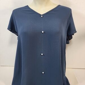 SHEIN Blue Short Sleeve Blouse